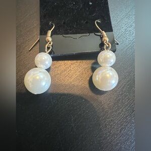 Elegant White Pearl Drop Earrings